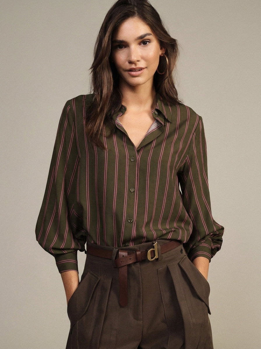 Camicia a righe con colletto classico e polsini - cdqc2ir - DIXIE