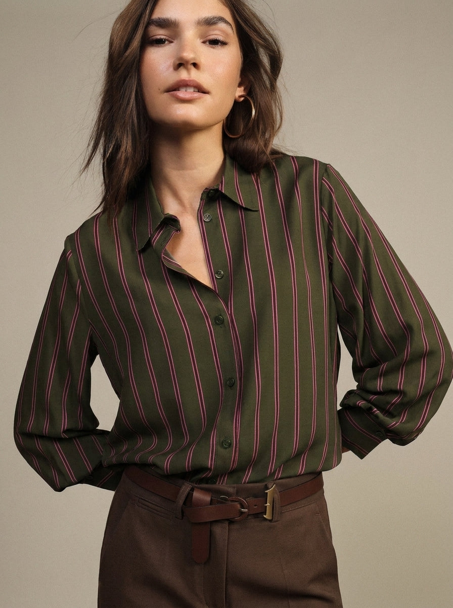 Camicia a righe con colletto classico e polsini - cdqc2ir - DIXIE