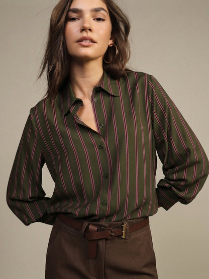 Camicia a righe con colletto classico e polsini - cdqc2ir - DIXIE