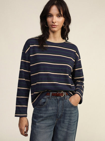 Maglia a righe girocollo manica lunga - t262b082 - DIXIE