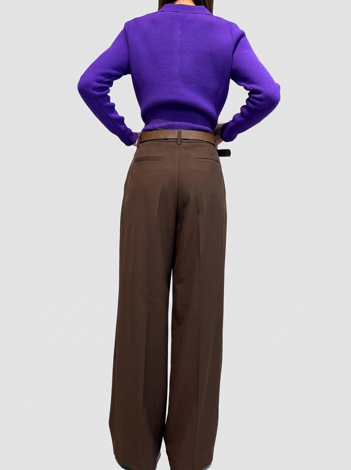Pantalone a palazzo con pences in tessuto fluido - ai26-4020camp - TENSIONE IN