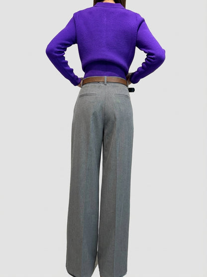 Pantalone a palazzo con pences in tessuto fluido - ai26-4020camp - TENSIONE IN