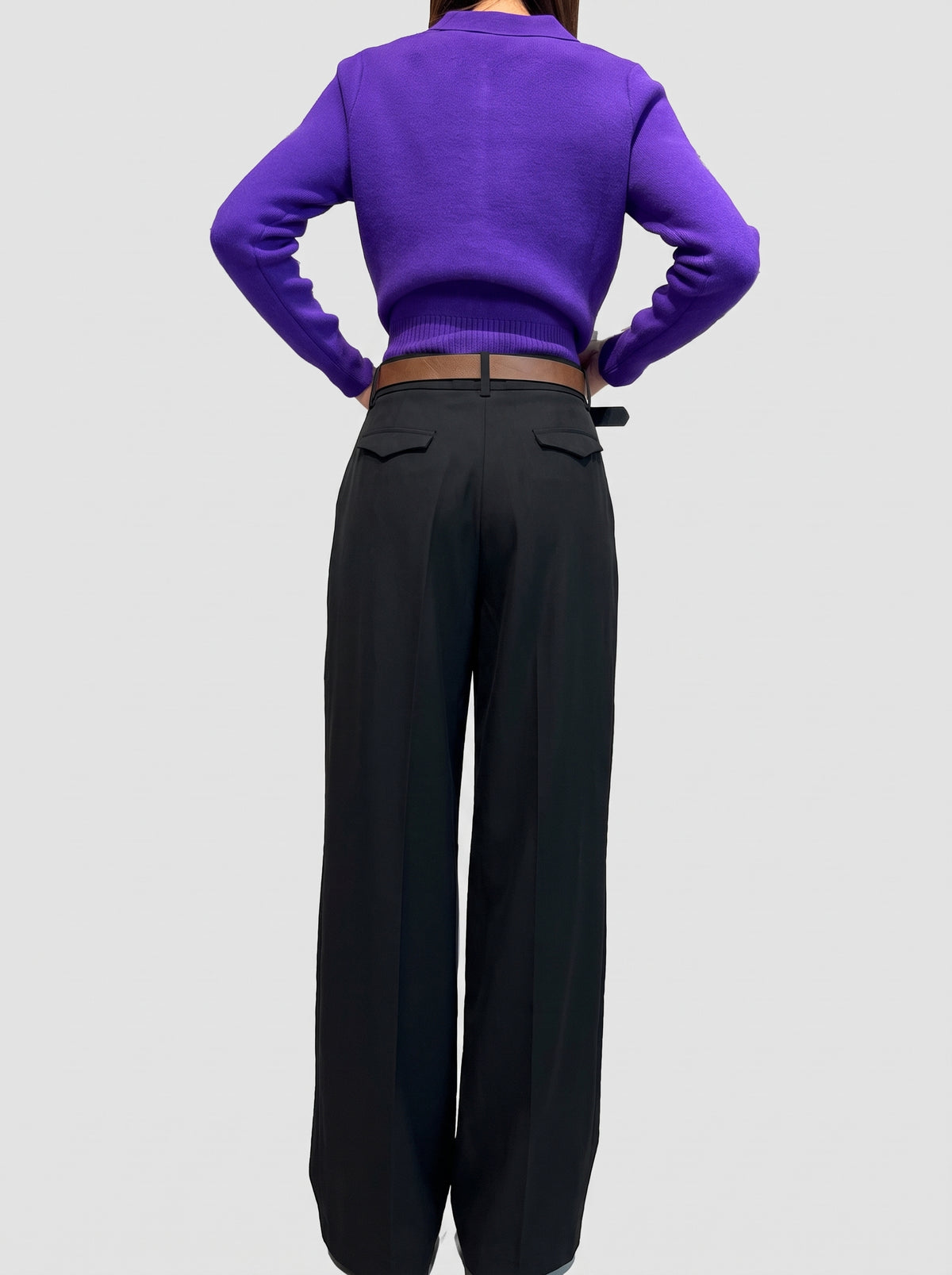 Pantalone a palazzo con pences in tessuto fluido - ai26-4020camp - TENSIONE IN
