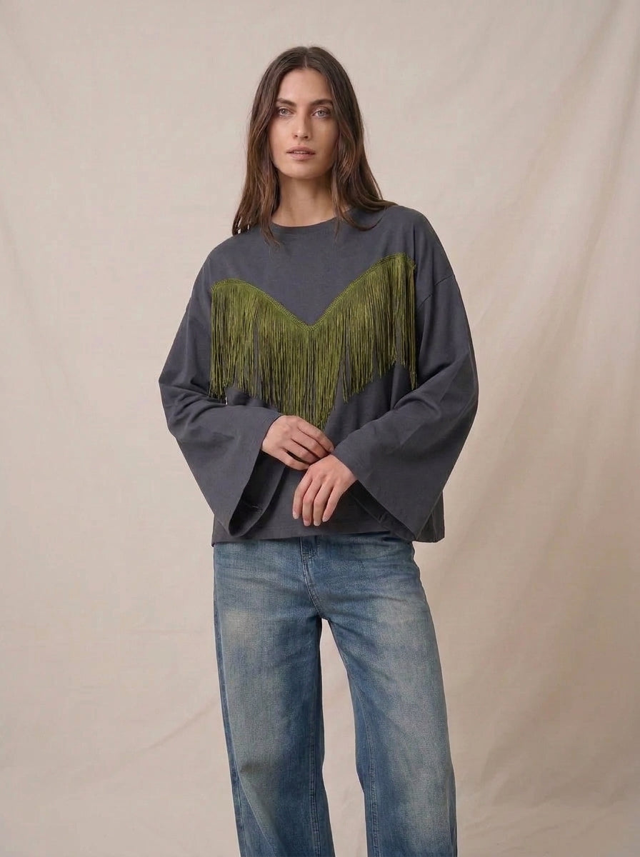 Fringed T-shirt - 27m6300 - TENSIONE IN