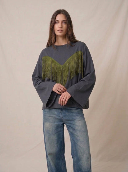 Fringed T-shirt - 27m6300 - TENSIONE IN