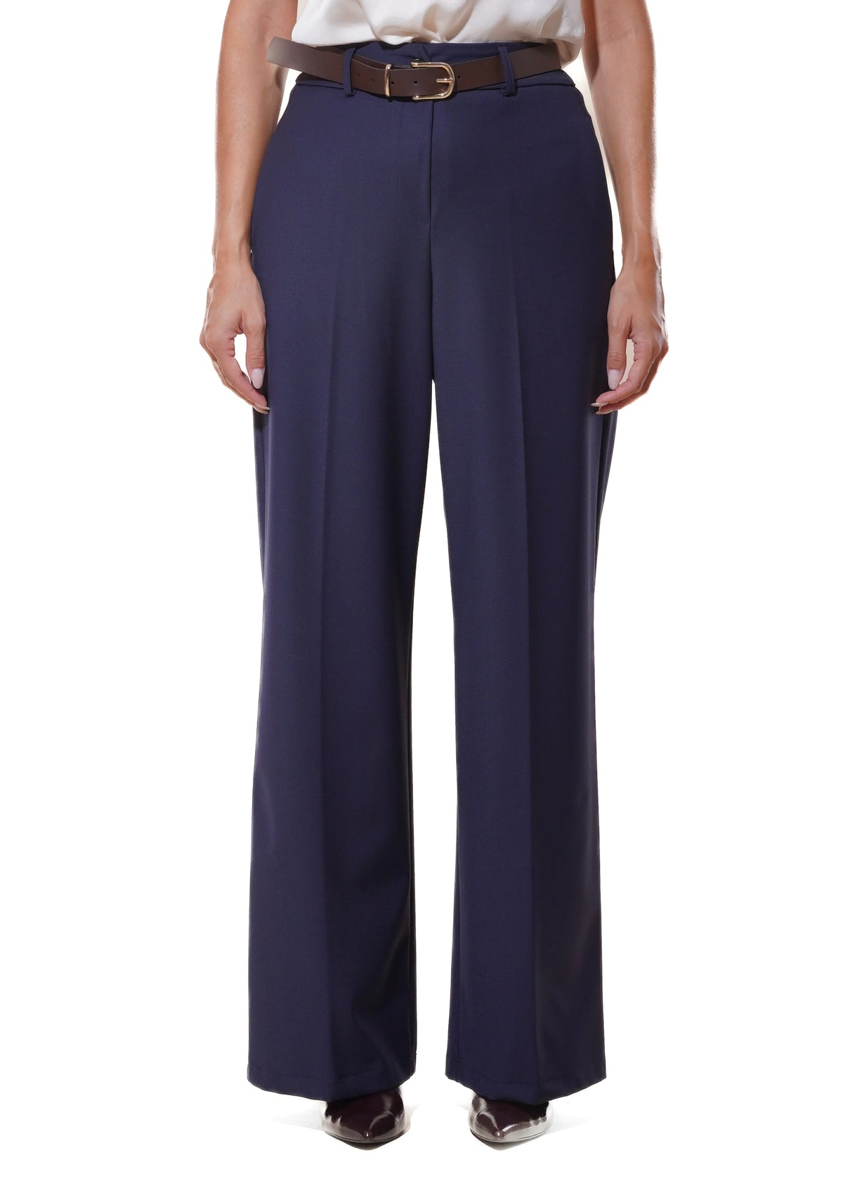 Pantalon palazzo en mélange de laine - 27P5538 - MOTEL