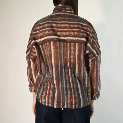 Camicia a righe sfumate con fiocco - r03l0755 - PHILIA LOFT