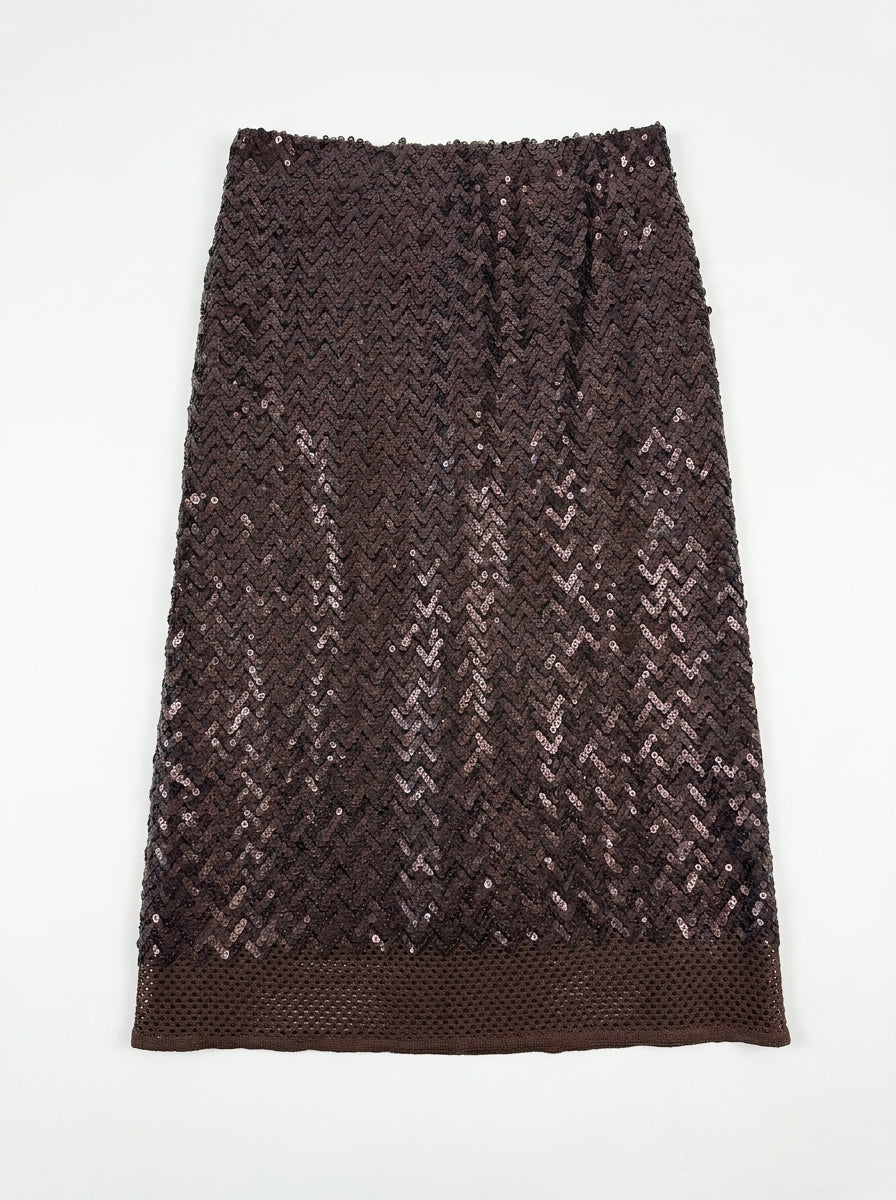 Gonna longuette i paillettes - s26g-122camp - TENSIONE IN