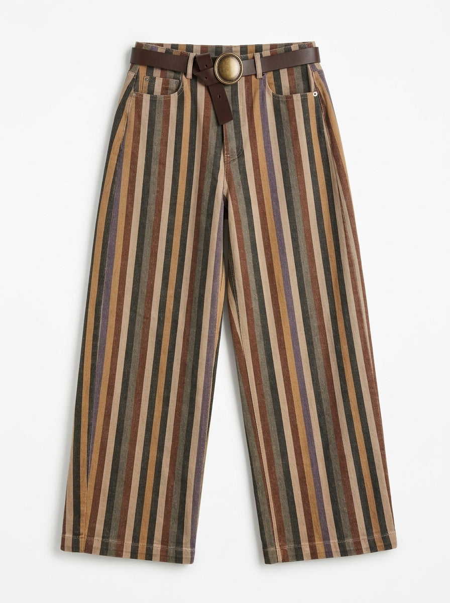 Striped patterned trousers - w26p819 - MOTEL