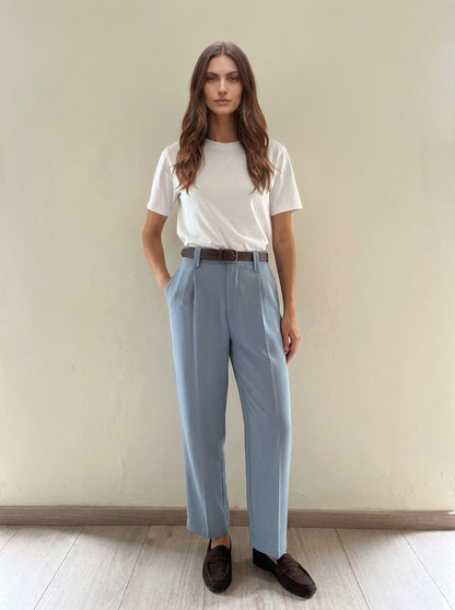 Pantalone con pence e cinta - ai26-4086camp - TENSIONE IN