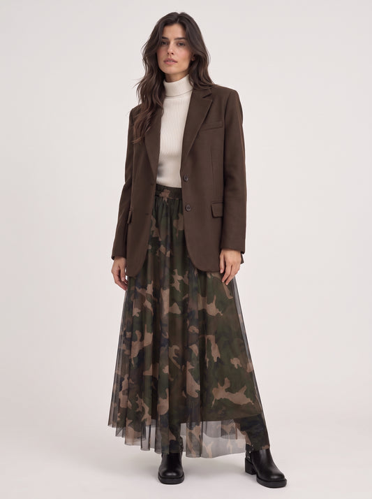 Tulle camouflage skirt - n50490at - TENSIONE IN
