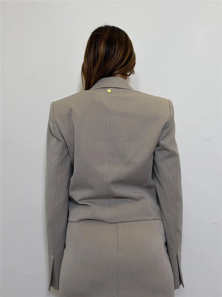 Doppelreihiger Crop-Blazer - w40s0326 - SOUVENIR