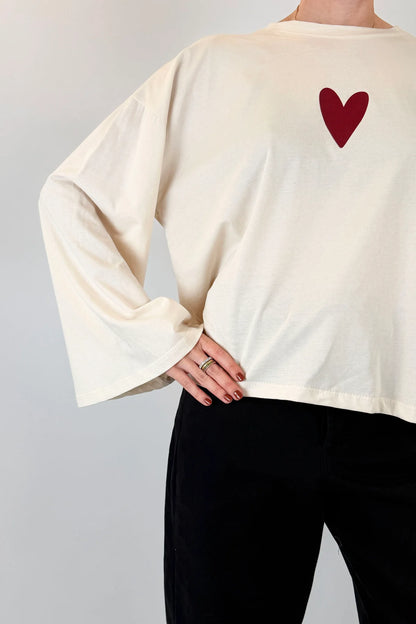 Maglia manica campana cuore - rac0308 -  ViCOLO