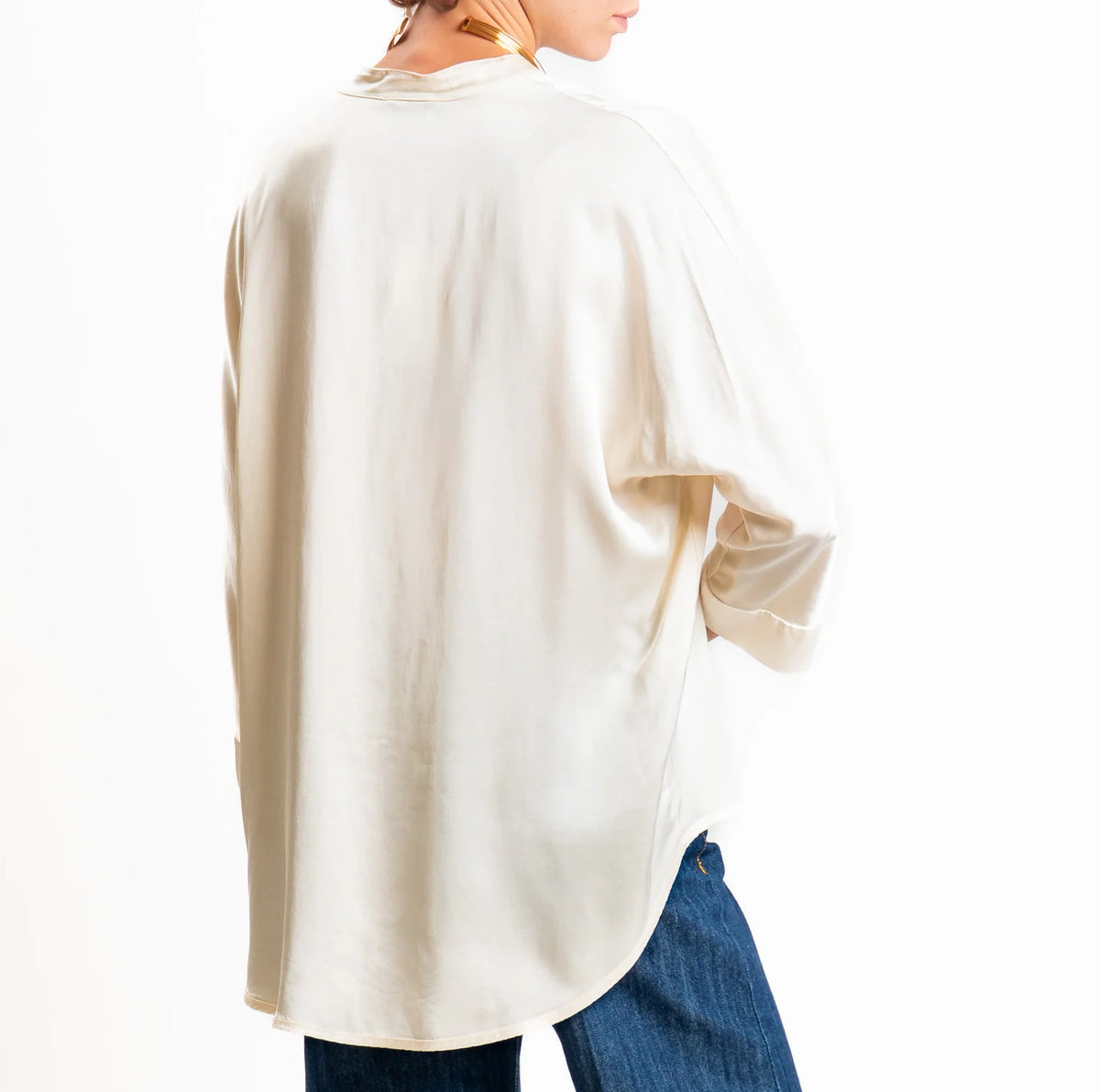 Camicia in satin collo coreana - C484C22R-I26PR - MOTEL