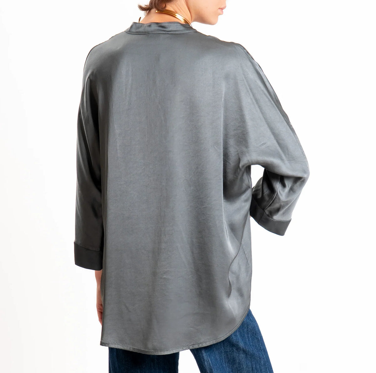 Camicia in satin collo coreana - C484C22R-I26PR - MOTEL