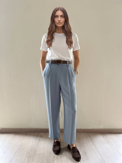 Pantalone con pence e cinta - ai26-4086camp - TENSIONE IN