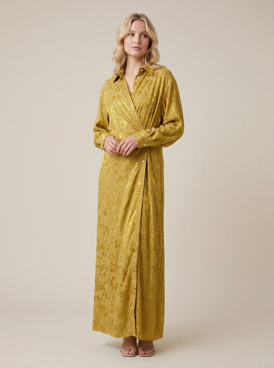 Robe chemisier en tissu damassé - A26AD705 - LE STREGHE