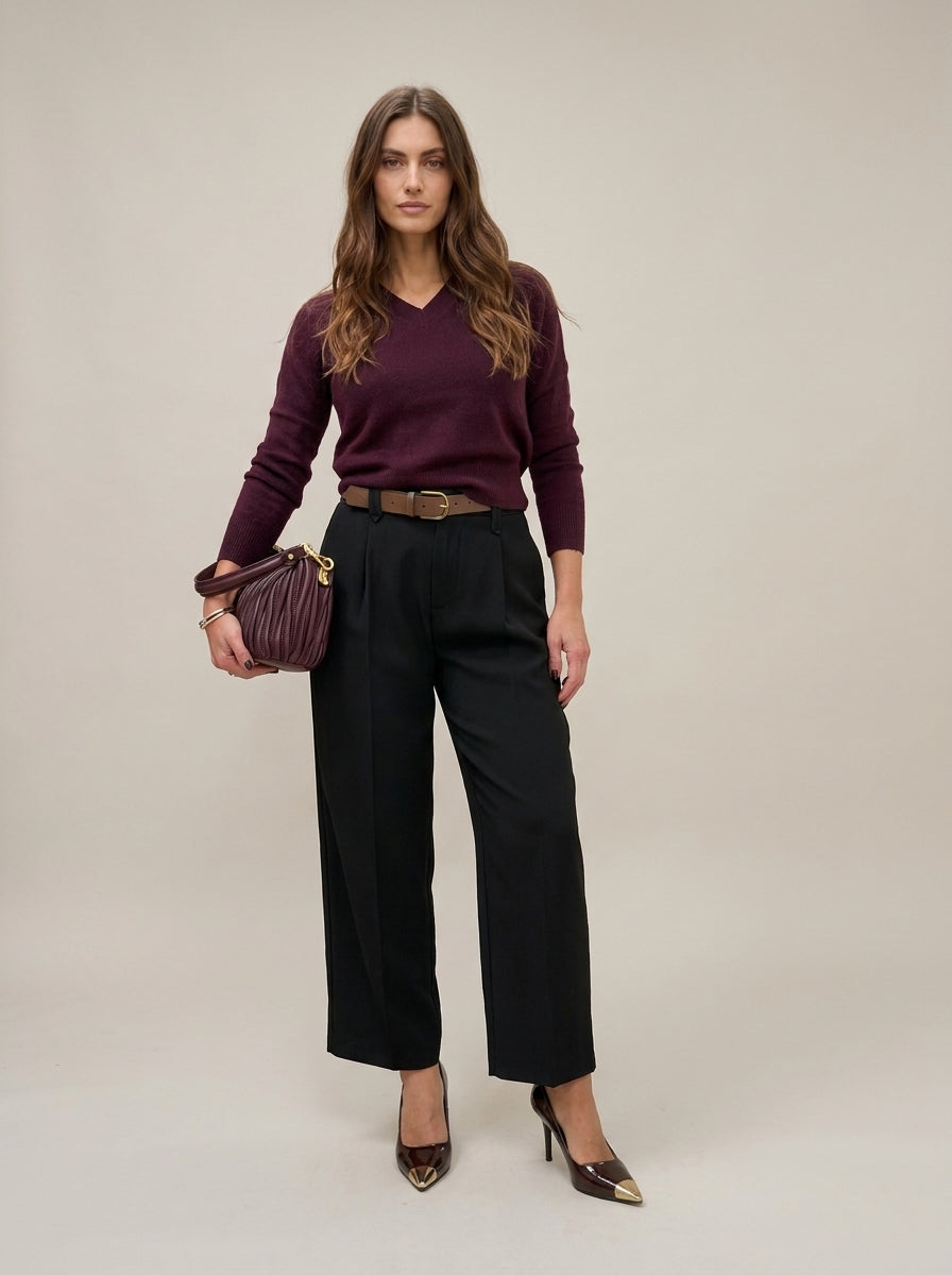 Pantalone con pence e cinta - ai26-4086camp - TENSIONE IN