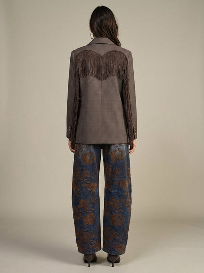 Jeans modello barrel con stampa in velluto moro in rilevow - 26p055 -  MOTEL