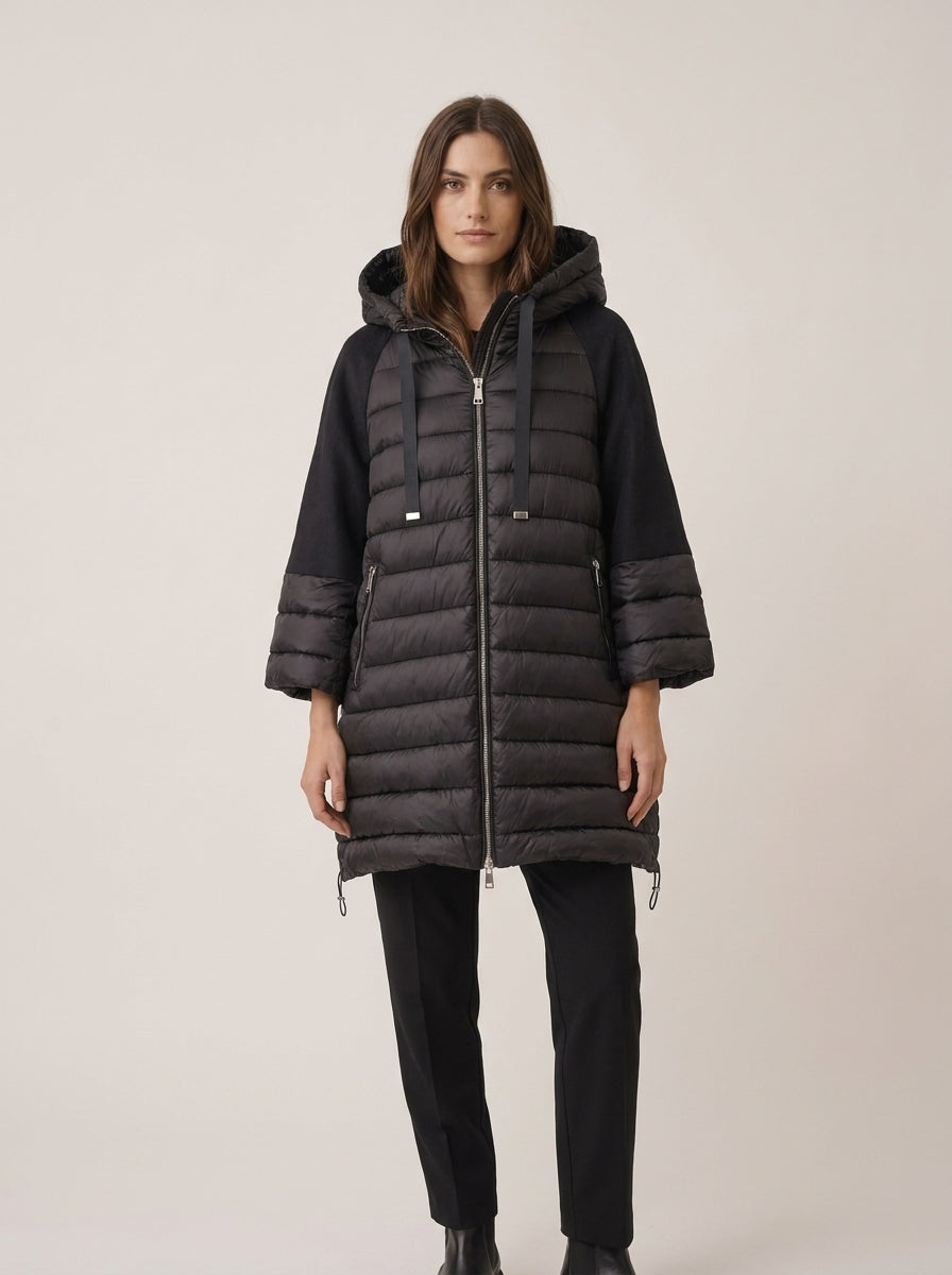 Giaccone Piumino Ibrido con Cappuccio e Maniche Raglan - md022 - OPERA