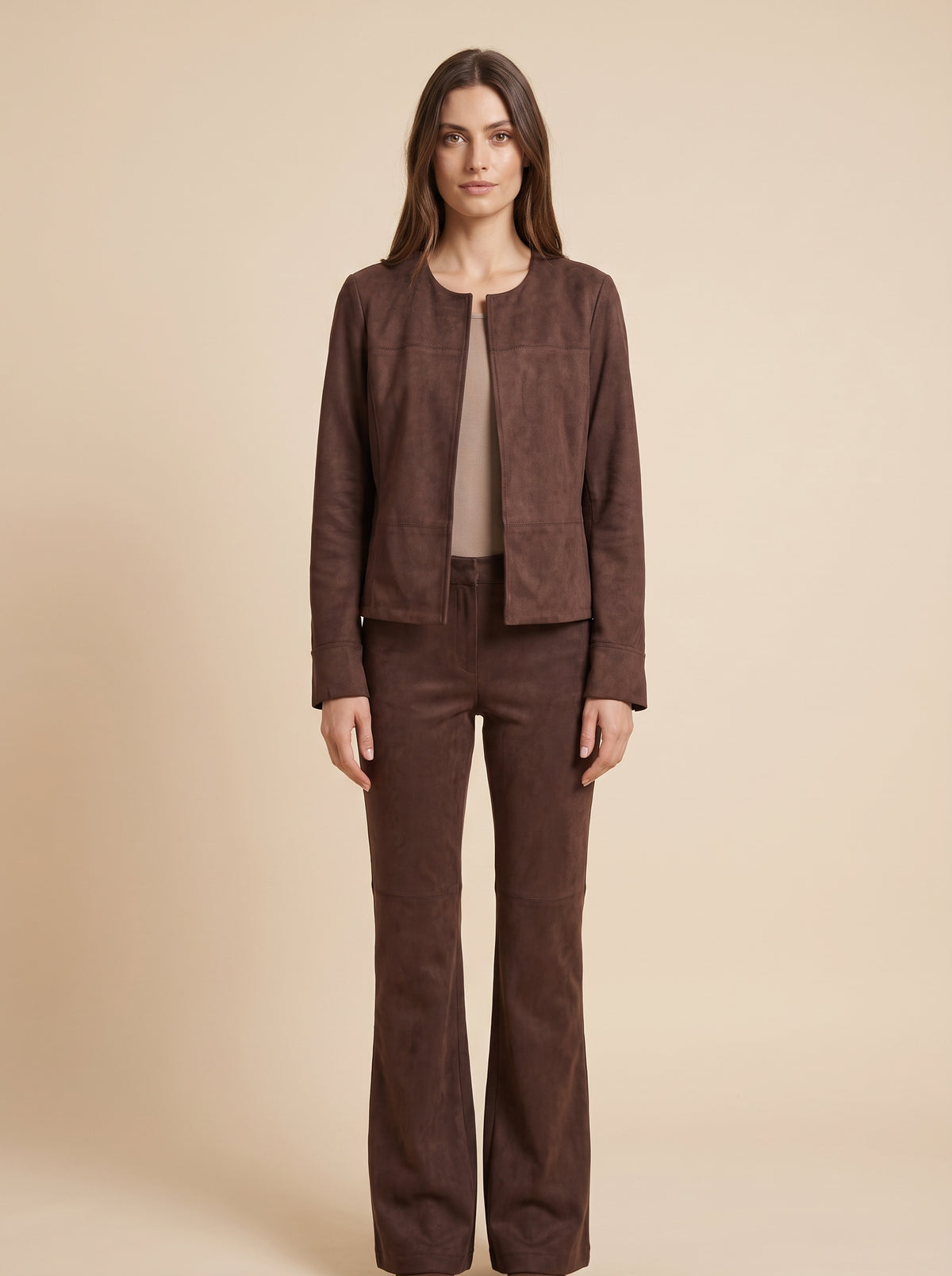 Suede-Effect Milano Stitch Suit - 80524 - OPERA