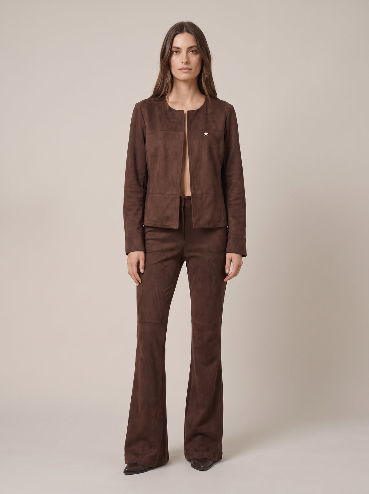 Suede-Effect Milano Stitch Suit - 80524 - OPERA