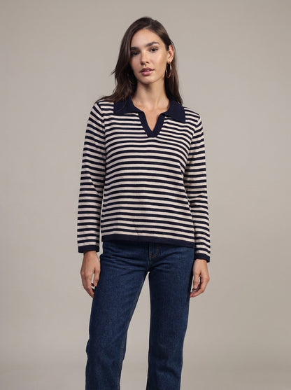 Maglia a righe con colletto - pu177 - OPERA