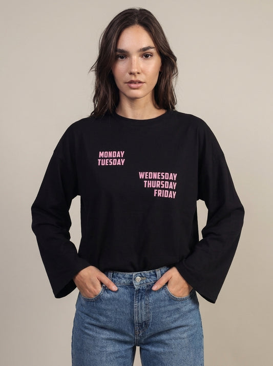 Camiseta Manga Ancha Estampado Weekend - rac0310 - ViCOLO