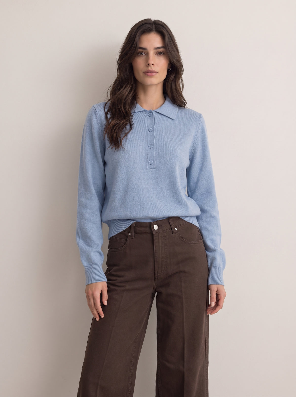 Pure wool sweater with Polo collar and buttons - 26/wl1028 - MOTEL