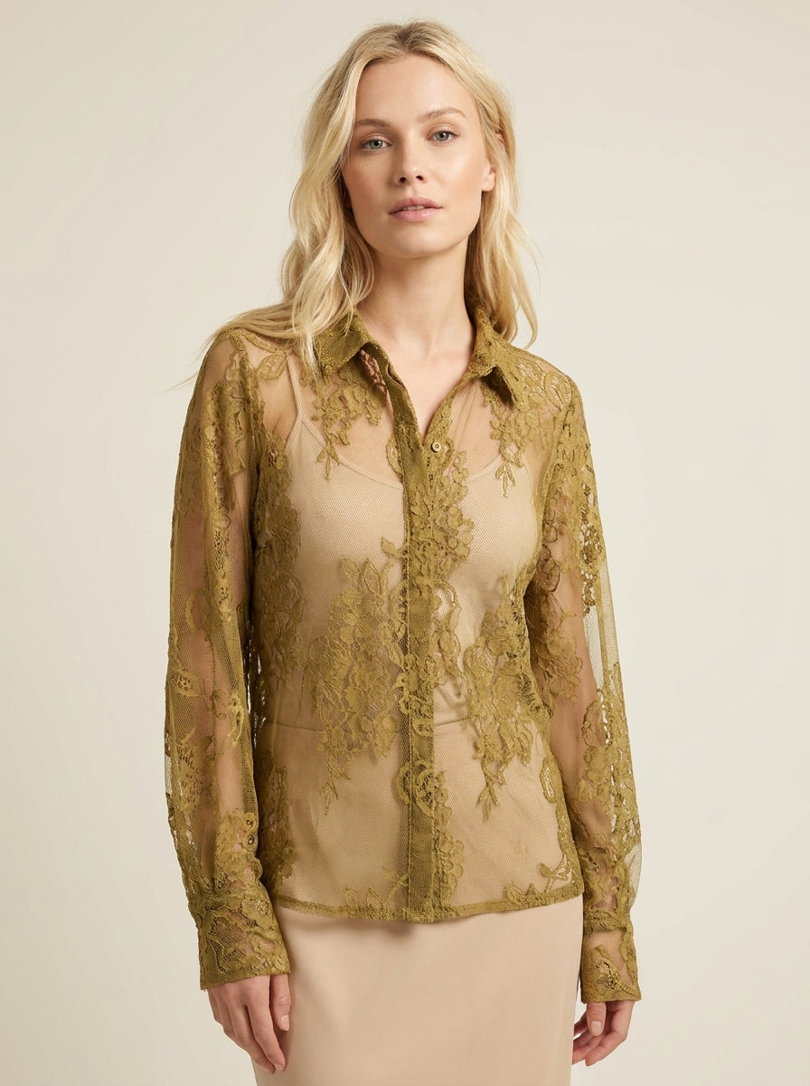 Camicia  in pizzo semitrasparente - w26c727 - MOTEL