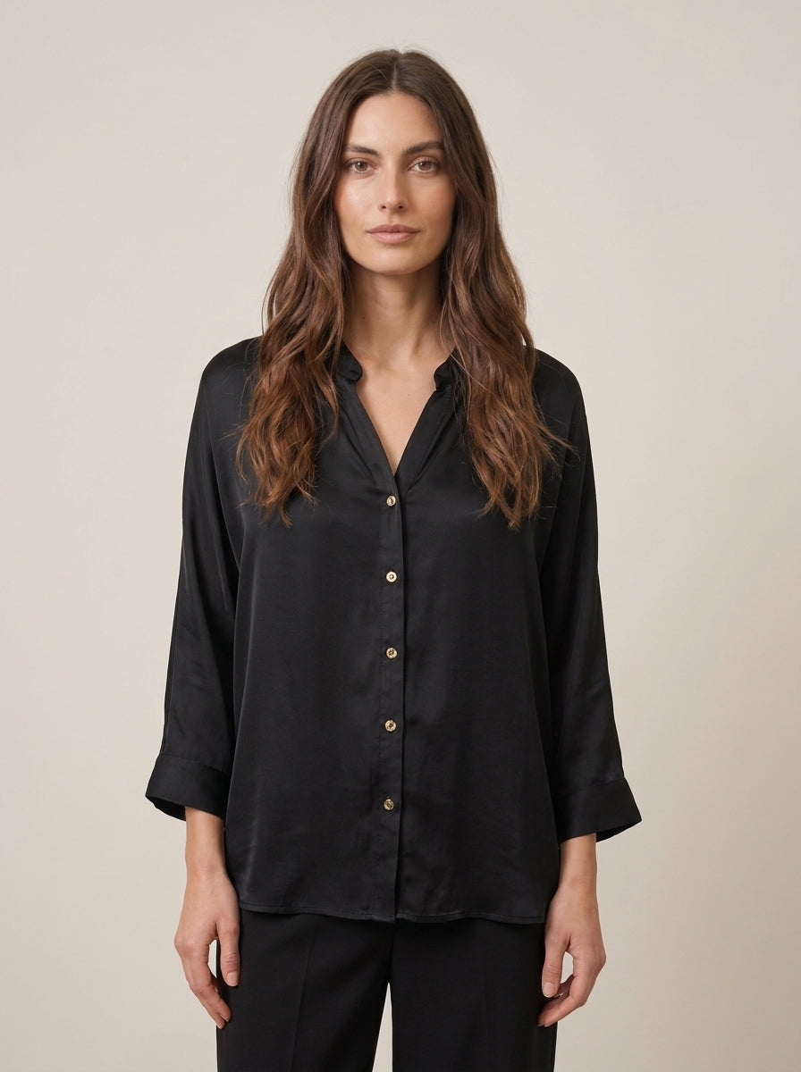 Camicia in satin collo coreana - C484C22R-I26PR - MOTEL