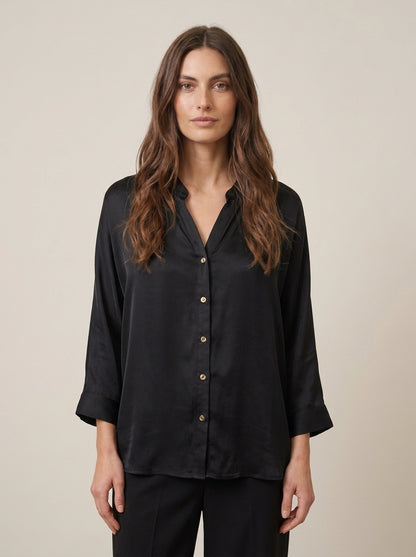 Camicia in satin collo coreana - C484C22R-I26PR - MOTEL