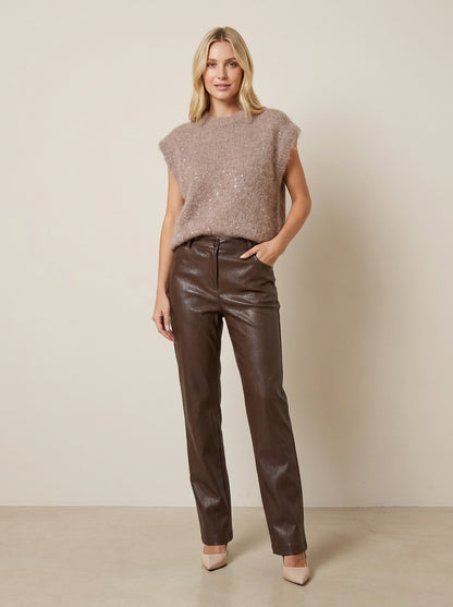 Sleeveless mohair sweater with sequin inserts - z40r0268 - SOUVENIR
