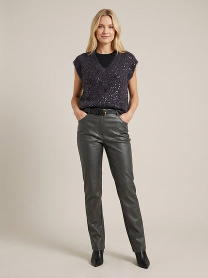 Sleeveless mohair sweater with sequin inserts - z40r0268 - SOUVENIR