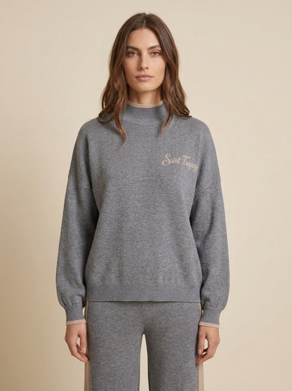 Maglia con Collo Lupetto e Dettaglio Ricamato - fw261022-mo - MOTEL