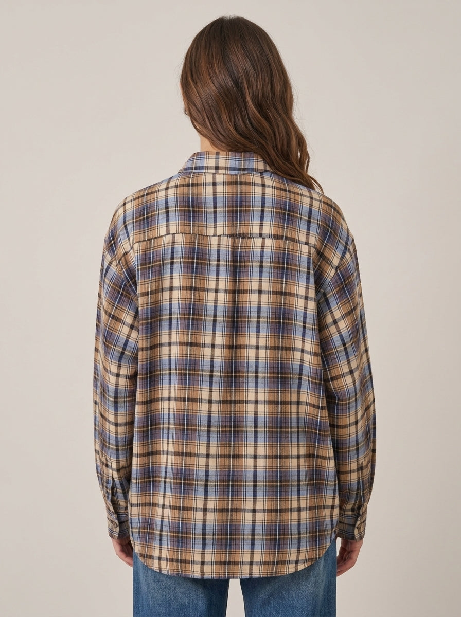 Camicia check con frange - w26c880 - TENSIONE IN