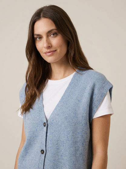 Camiseta sin mangas en mezcla de lana con efecto moteado - d82447ai26camp - TENSIONE IN