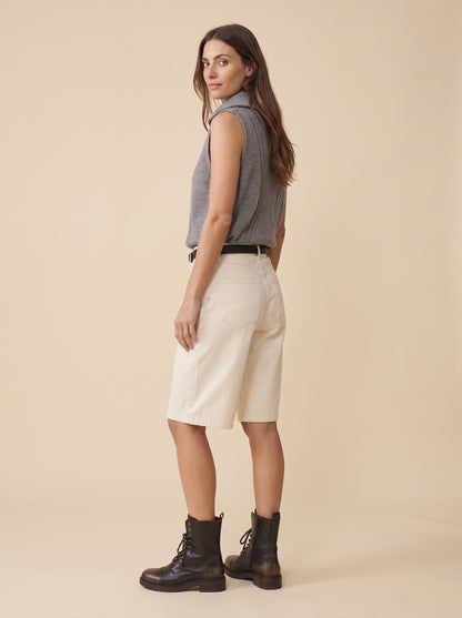 Maglia Smanicata in Misto Lana con Collo Alto Zippato e Lavorazione Sagomata - S03Y0568 - PHILIA LOFT