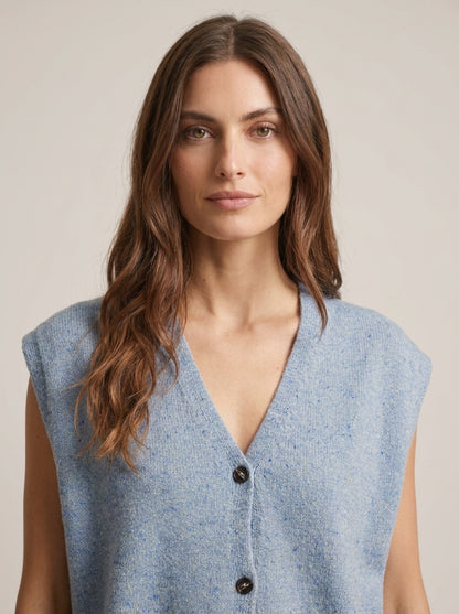 Camiseta sin mangas en mezcla de lana con efecto moteado - d82447ai26camp - TENSIONE IN
