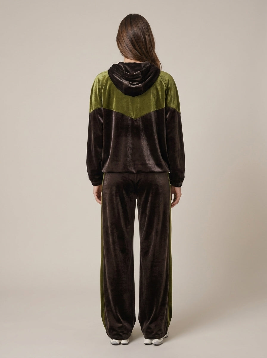 Color-Block-Kapuzenpullover aus Chenille mit Reißverschluss - g10071mo - MOTEL