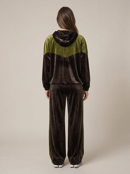 Color-Block-Kapuzenpullover aus Chenille mit Reißverschluss - g10071mo - MOTEL