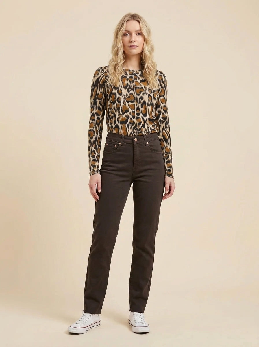 T-shirt a maniche lunghe con stampa animalier- tavv2gs - DIXIE