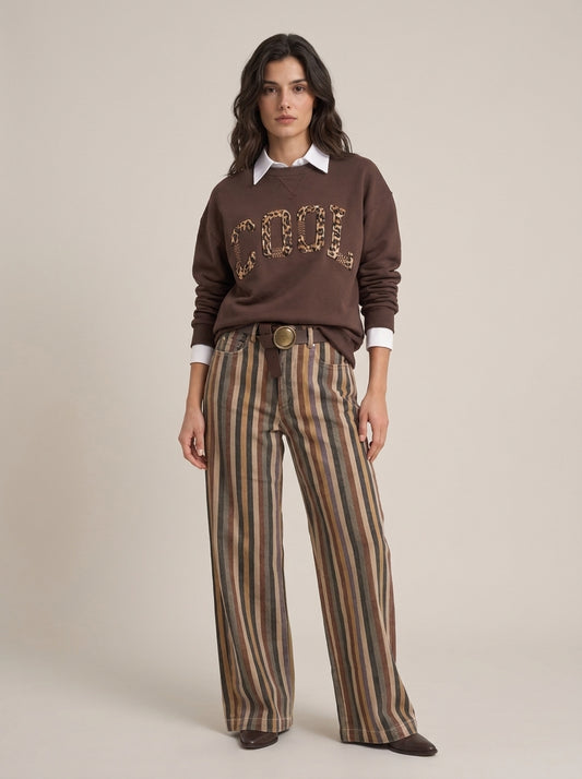 Striped patterned trousers - w26p819 - MOTEL