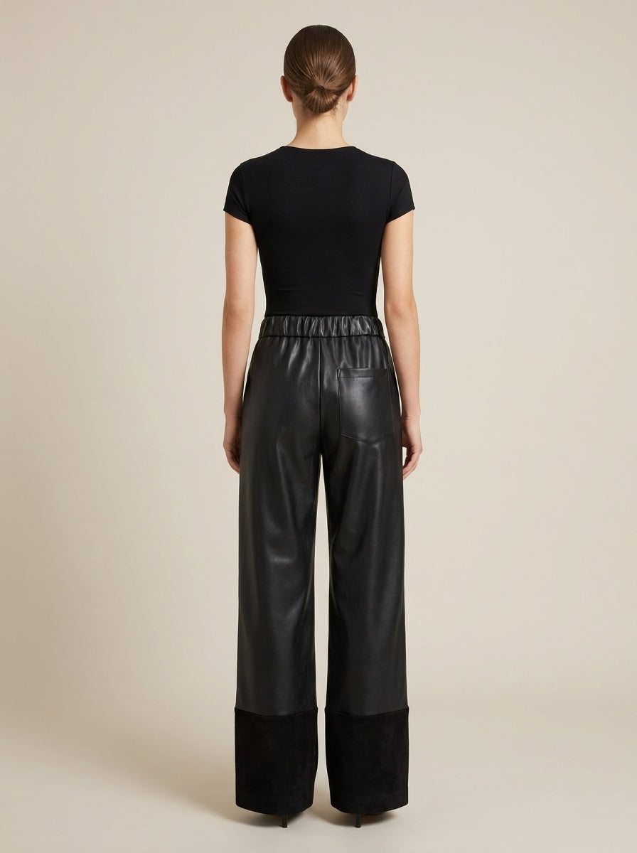 Pantalone ampio in ecopelle con elastico in vita - PDMVOAAA - DIXIE