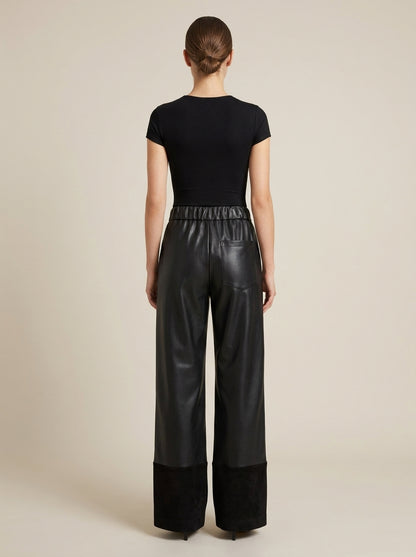 Pantalone ampio in ecopelle con elastico in vita - PDMVOAAA - DIXIE