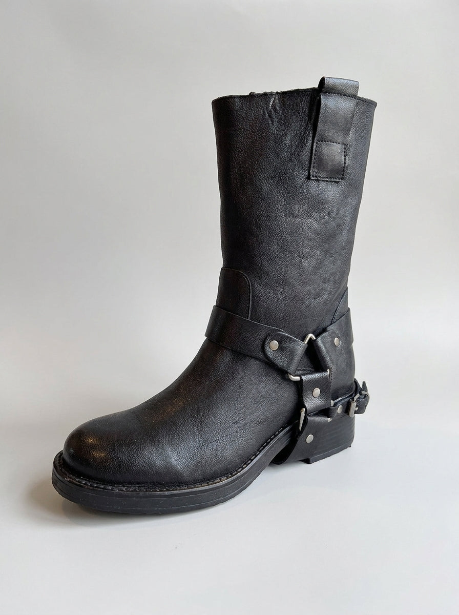 Lederstiefeletten im Biker-Stil - icmia142 - OVYE'