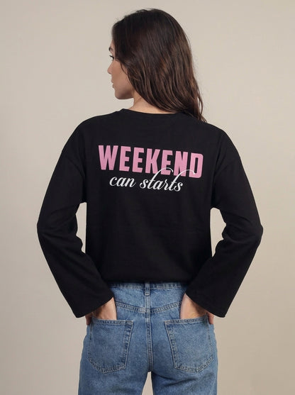 Tshirt Manica Ampia Stampa Weekend  - rac0310 - ViCOLO