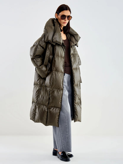 Piumino Lungo Maxi Collo e Cappuccio - tac0086 - ViCOLO