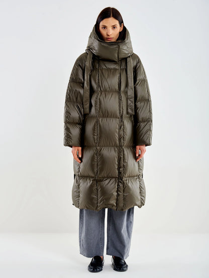 Piumino Lungo Maxi Collo e Cappuccio - tac0086 - ViCOLO