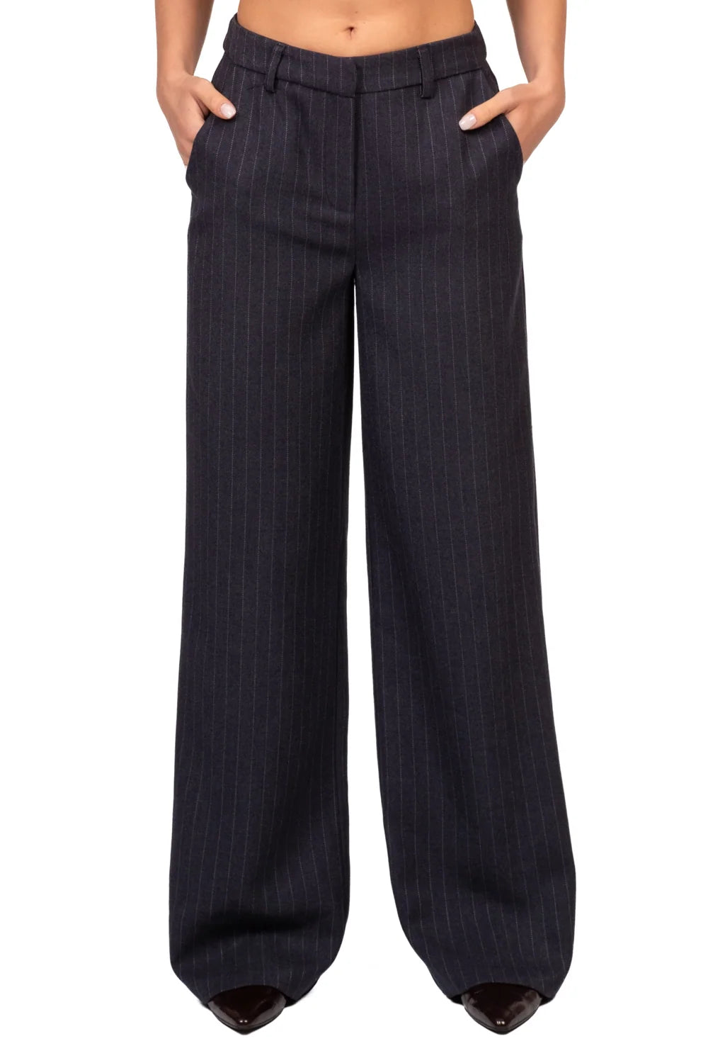 Pantalone palazzo gessato - 27p6610 -  TENSIONE IN